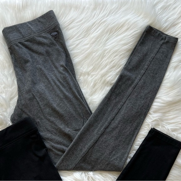 Victoria’s Secret Pink Charcoal Grey Cotton Knit Skinny Basic Leggings - Picture 1 of 8